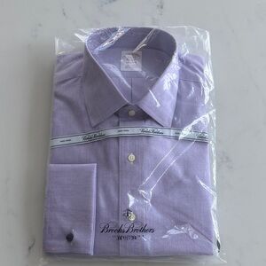 Unworn Brooks Brothers Men's Lavender Dress Shirt with Cuff Links